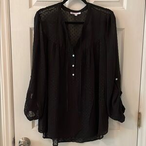 Elegant Black Sheer Women's Top
